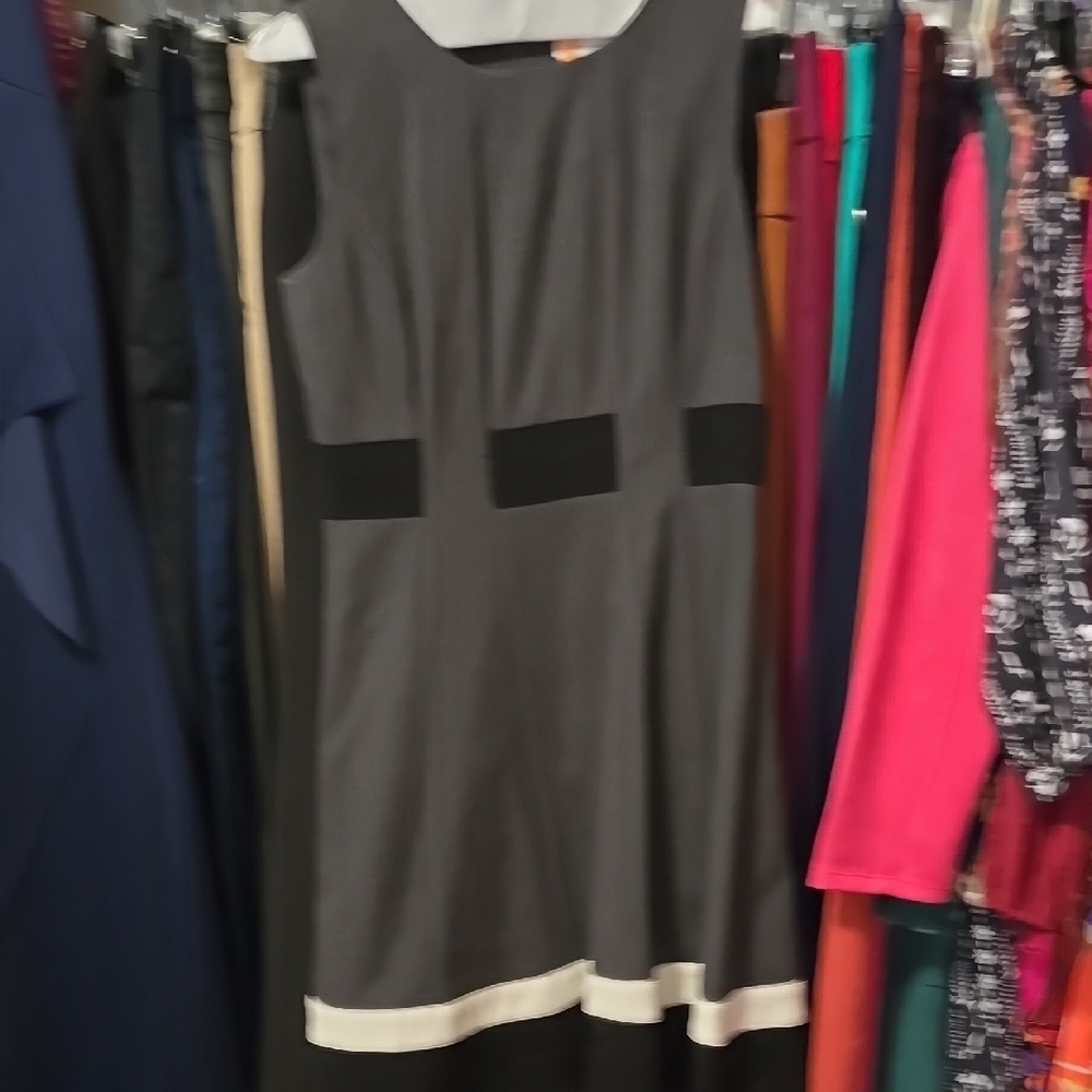 Chic Gray and Black Dress